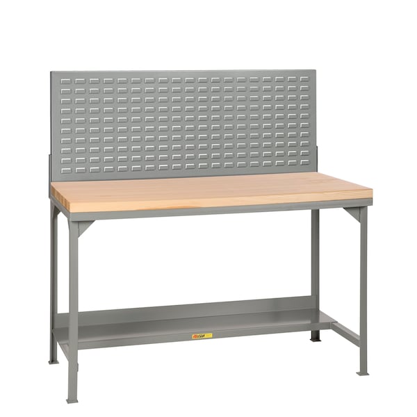 Little Giant Welded Steel Workbenches, 30"X48", Butcher Block, Louvered Panel WSJ2-3048-36-LP - main